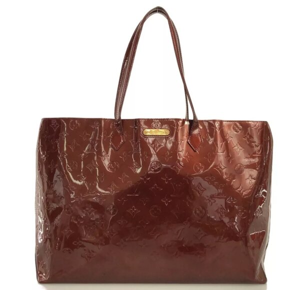 LOUIS VUITTON Wilshire GM M91664 Rouge Fauviste Monogram Vernis - Picture 1 of 16
